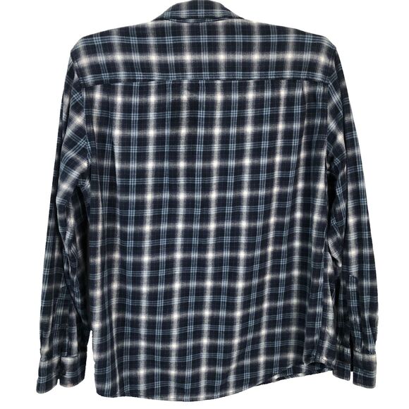 Arizona Jeans Co Mens Flannel Shirt XXL Blue Plaid 2 Chest Pockets Country - Picture 5 of 9